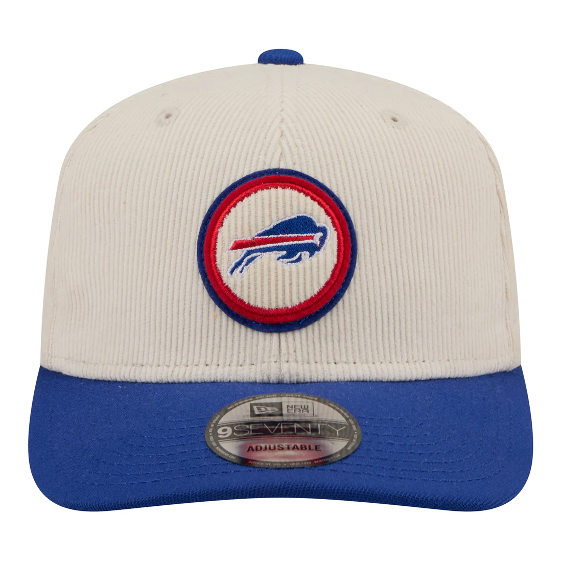 BUFFALO BILLS LOYAL CORDUROY 9SEVENTY STRETCH-SNAP ADJUSTABLE HAT - CHROME WHITE/ROYAL