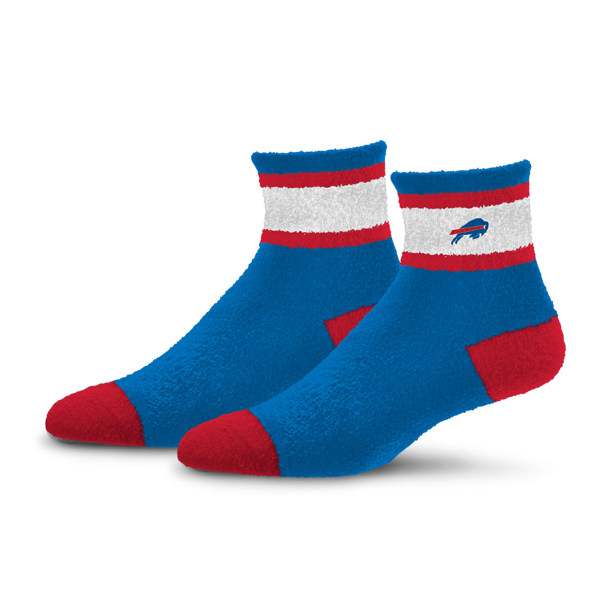 BUFFALO BILLS MEN'S FOR BARE FEET CUFF STRIPE SOCKS