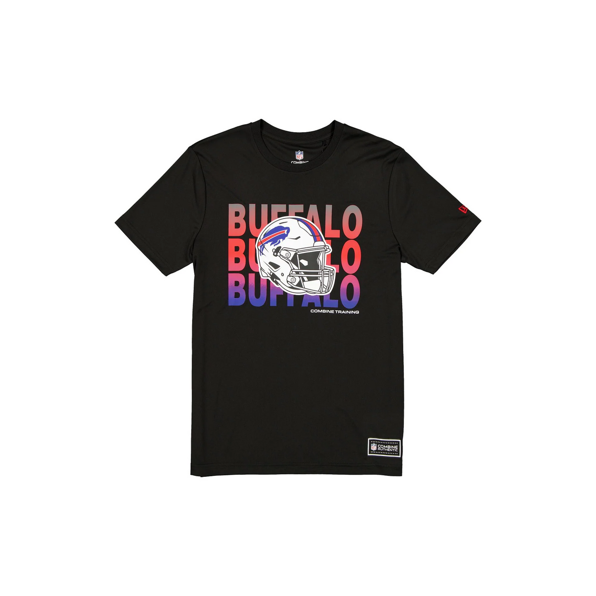 BUFFALO BILLS MEN'S NEW ERA 2025 NFL TRAINING CAMP HELMET T-SHIRT - BLACK