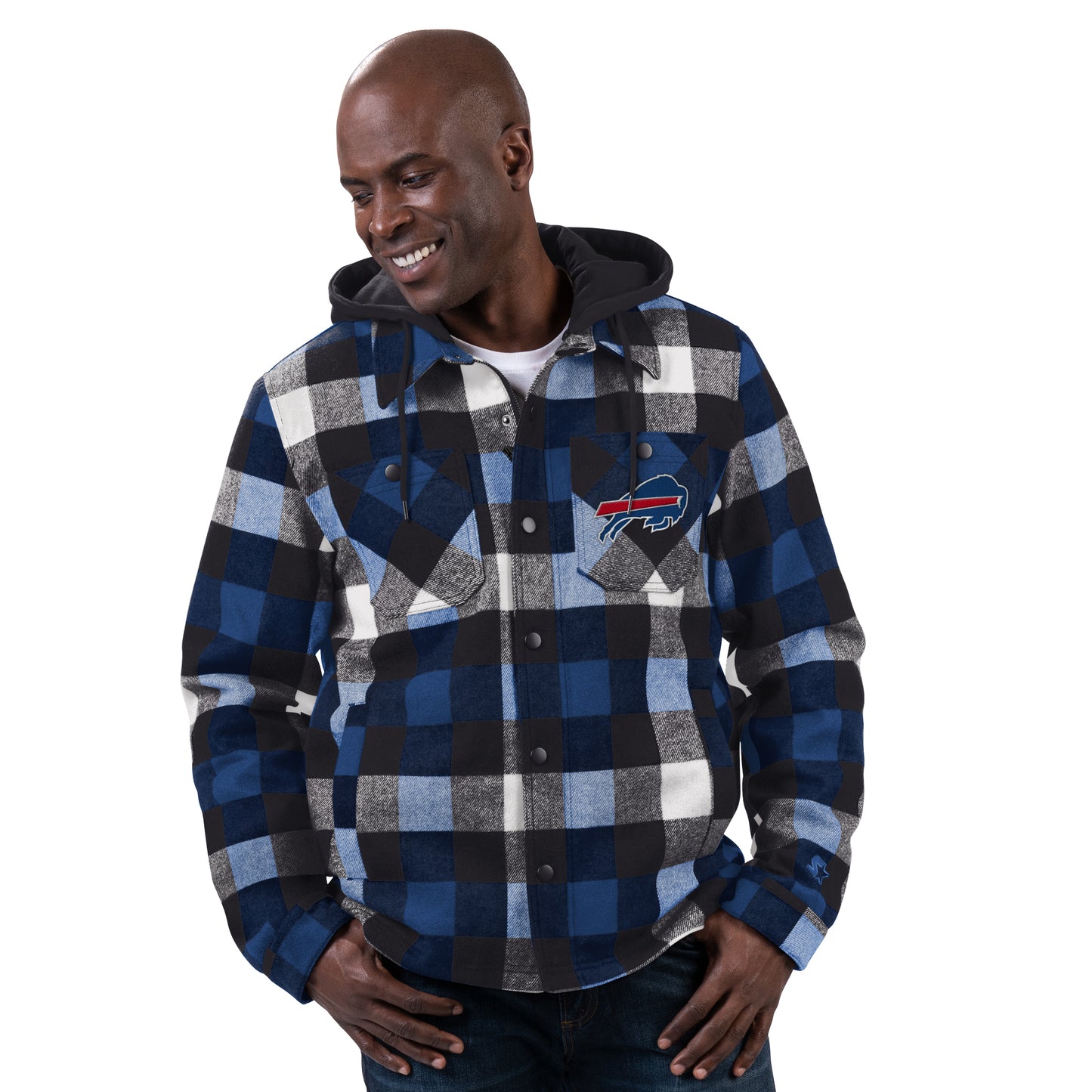 BUFFALO BILLS MEN'S PLAID FULL-ZIP HOODIE JACKET