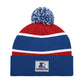 BUFFALO BILLS MEN'S STARTER LEGACY CUFFED KNIT WITH POM - RED/ROYAL