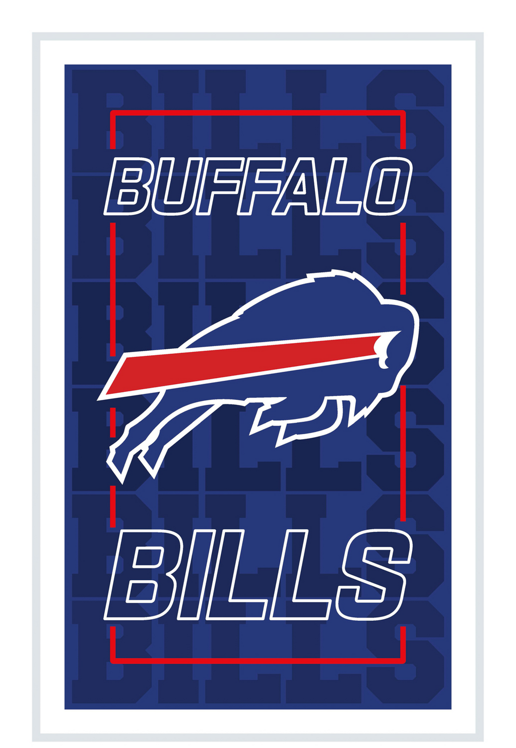 BUFFALO BILLS RECTANGLE NEOLITE LED WALL DECOR