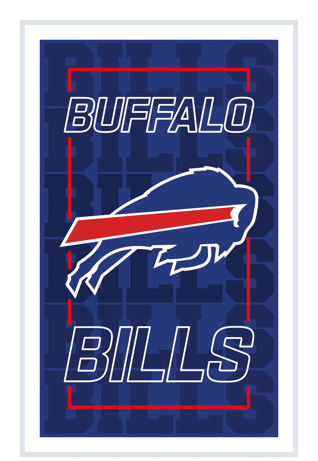 BUFFALO BILLS RECTANGLE NEOLITE LED WALL DECOR