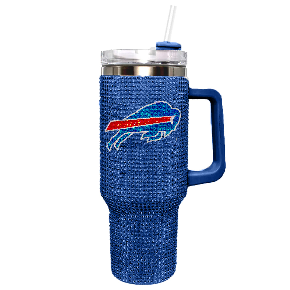 BUFFALO BILLS THE MEMORY COMPANY 40 OZ BLING COLOSSAL TUMBLER - BLUE