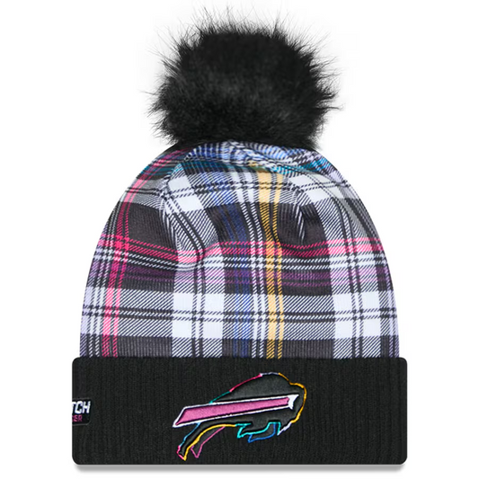 BUFFALO BILLS WOMEN'S 2024 NFL CRUCIAL CATCH CUFFED KNIT BEANIE WITH POM