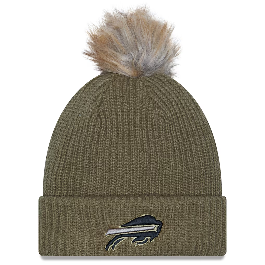 BUFFALO BILLS WOMEN'S 2025 NFL SALUTE TO SERVICE CUFFED KNIT BEANIE - GREEN