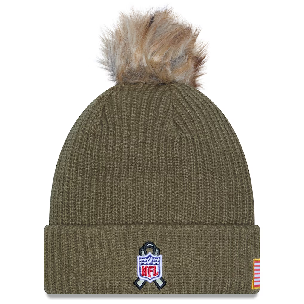 BUFFALO BILLS WOMEN'S 2025 NFL SALUTE TO SERVICE CUFFED KNIT BEANIE - GREEN
