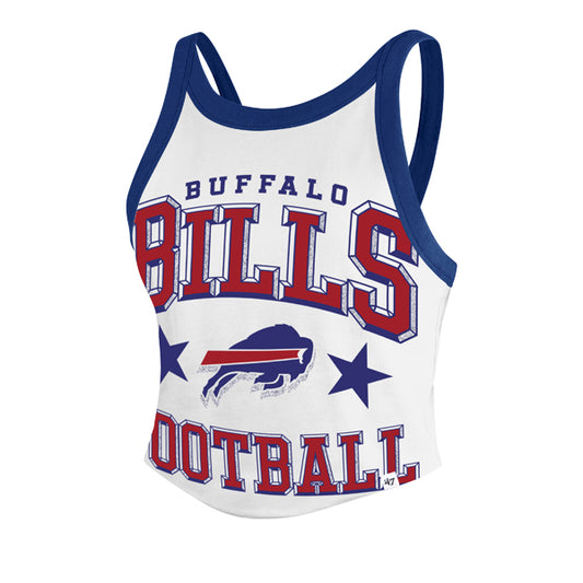 BUFFALO BILLS WOMEN'S '47 ENERGIZE SPORTY CROPPED RACERBACK TANK TOP