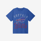 BUFFALO BILLS WOMEN'S FOCO RHINESTONE LOGO OVERSIZED T-SHIRT - BLUE