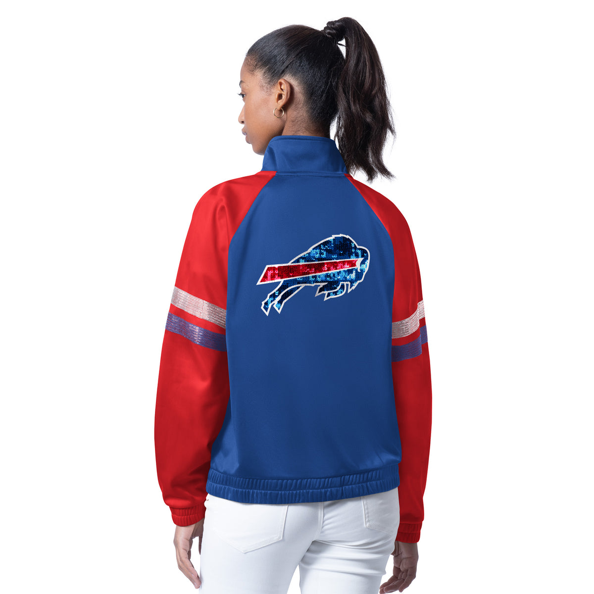 BUFFALO BILLS WOMEN'S G-III 4HER BY CARL BANKS FAN BLING TRACK JACKET