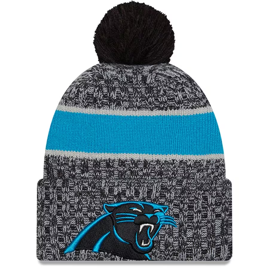 CAROLINA PANTHERS 2023 NFL SIDELINE CUFFED KNIT WITH POM