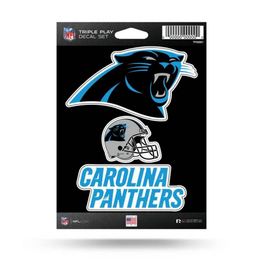 CAROLINA PANTHERS TRIPLE PLAY DECAL SET