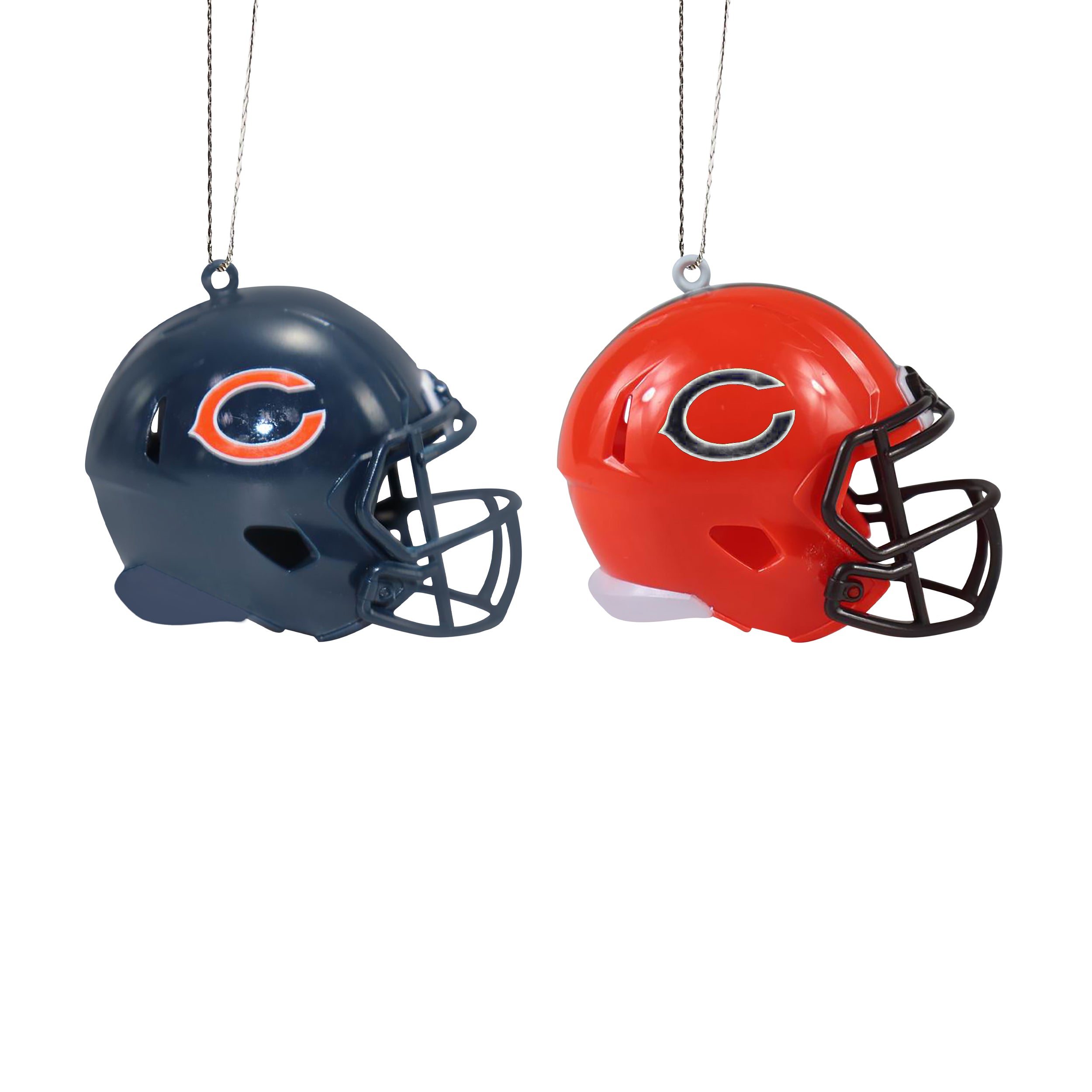 Chicago Bears 2 PACK ABS Helmet Ornament SET