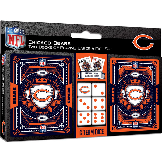 CHICAGO BEARS 2-PACK CARD AND DICE SET