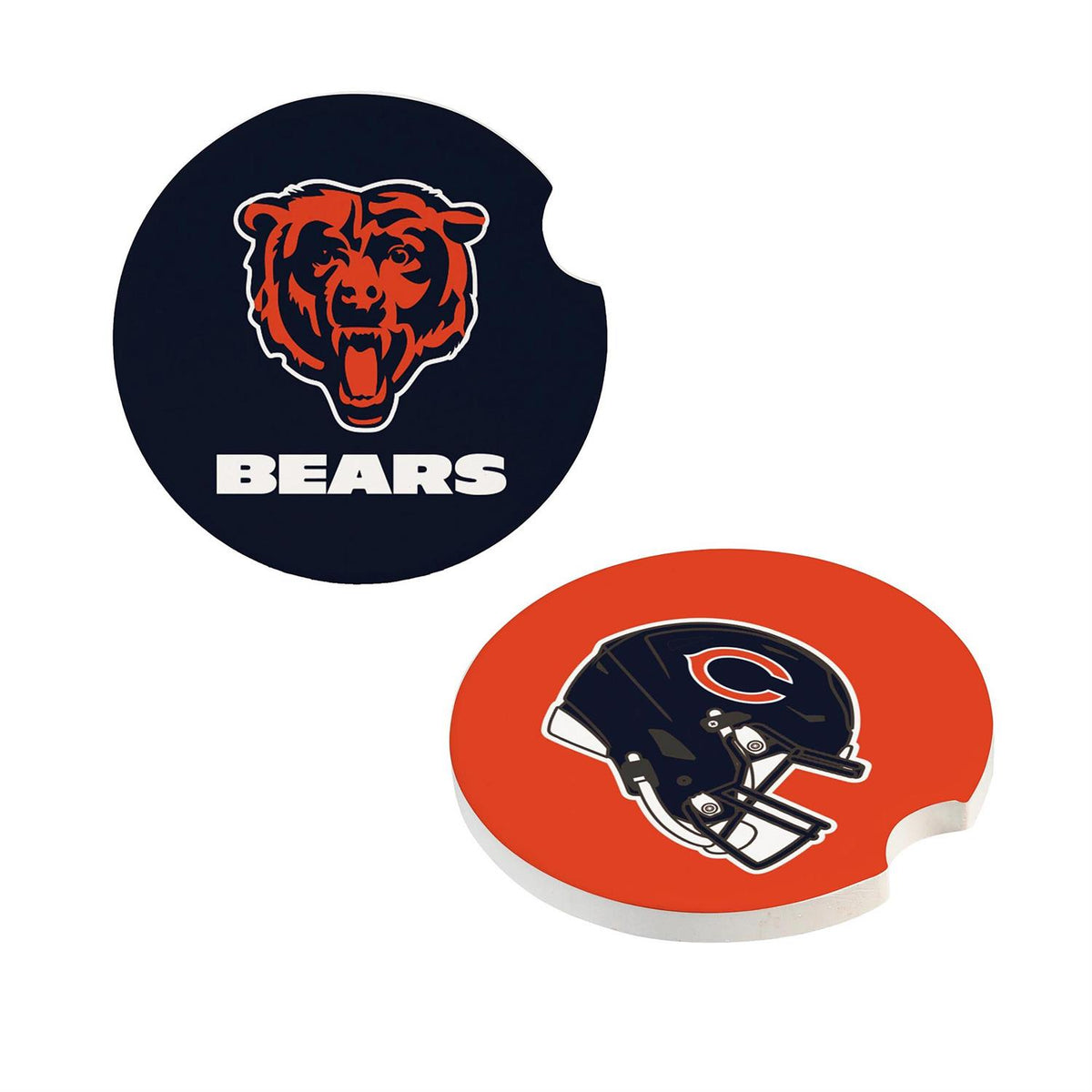 CHICAGO BEARS 2-PIECE CAR COASTER SET