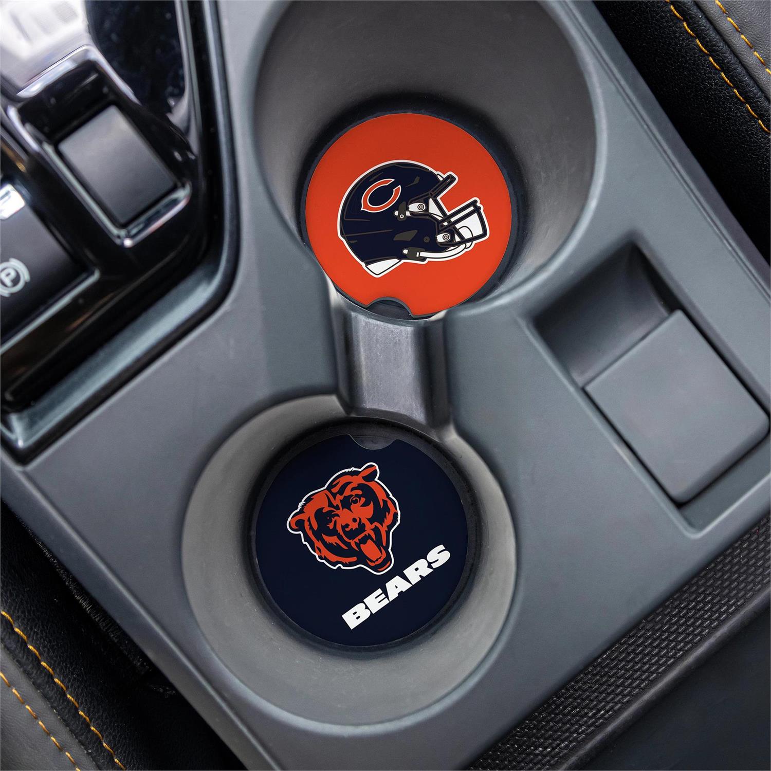 CHICAGO BEARS 2-PIECE CAR COASTER SET