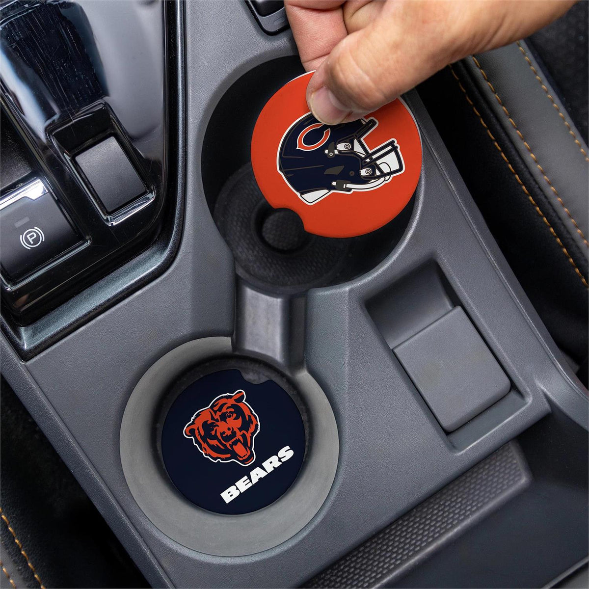 CHICAGO BEARS 2-PIECE CAR COASTER SET