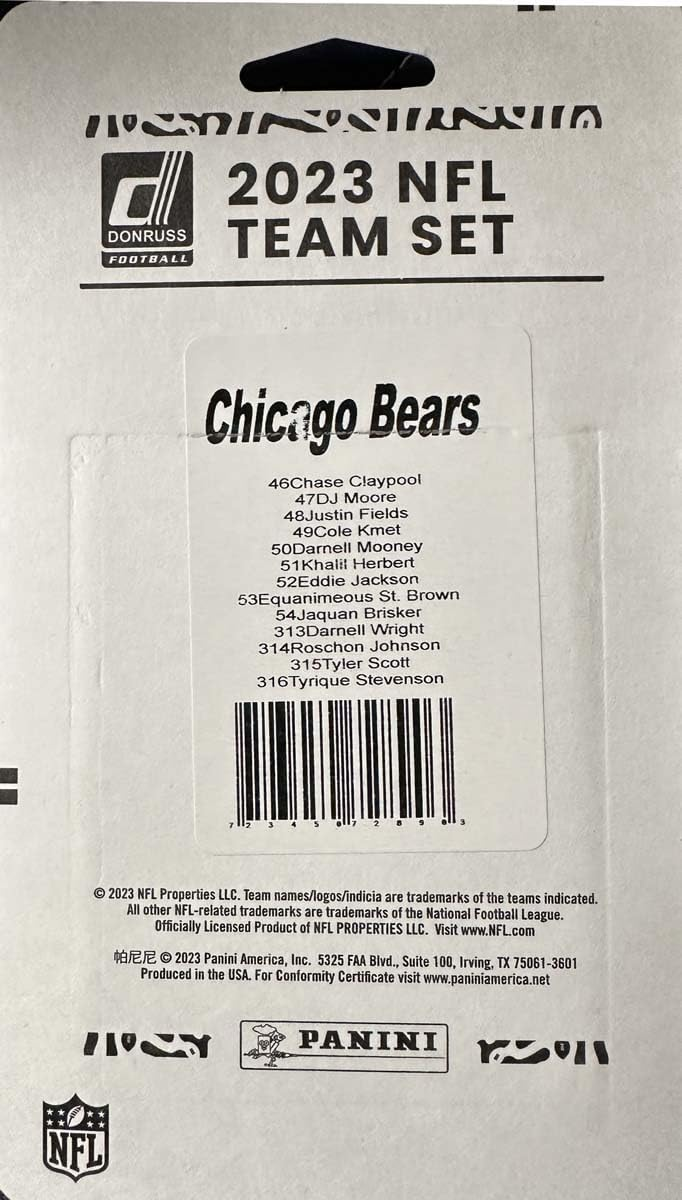 CHICAGO BEARS 2023 TEAM SET BY DONRUSS