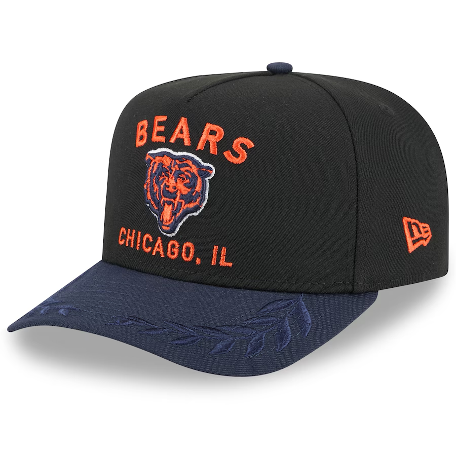 CHICAGO BEARS 2025 NFL DRAFT 9FIFTY A-FRAME SNAPBACK HAT - BLACK/NAVY