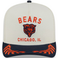 CHICAGO BEARS 2025 NFL DRAFT 9FIFTY A-FRAME SNAPBACK HAT - CHROME WHITE/NAVY