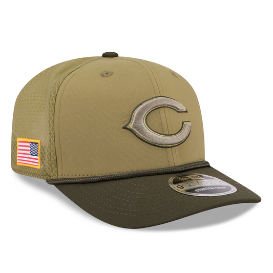 CHICAGO BEARS 2025 NFL SALUTE TO SERVICE 9SEVENTY ADJUSTABLE HAT - GREEN