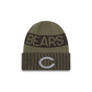 CHICAGO BEARS 2025 NFL SALUTE TO SERVICE CUFFED KNIT BEANIE - DARK GREEN