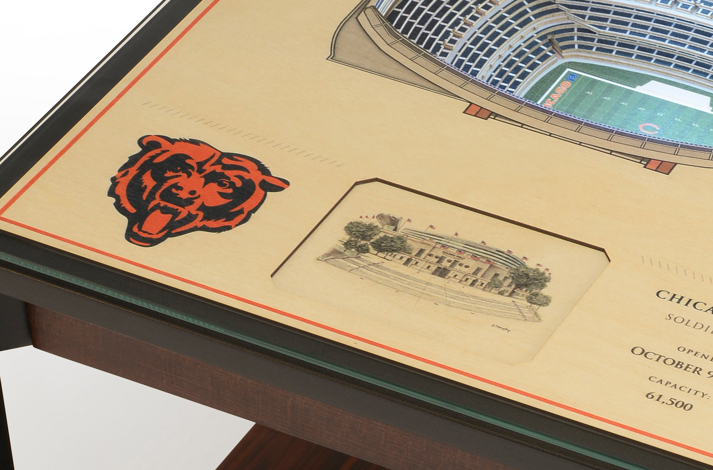 CHICAGO BEARS 25 LAYER 3D STADIUM LIGHTED END TABLE