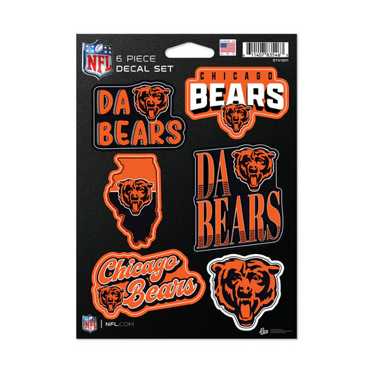 CHICAGO BEARS 6-PIECE DECAL SET