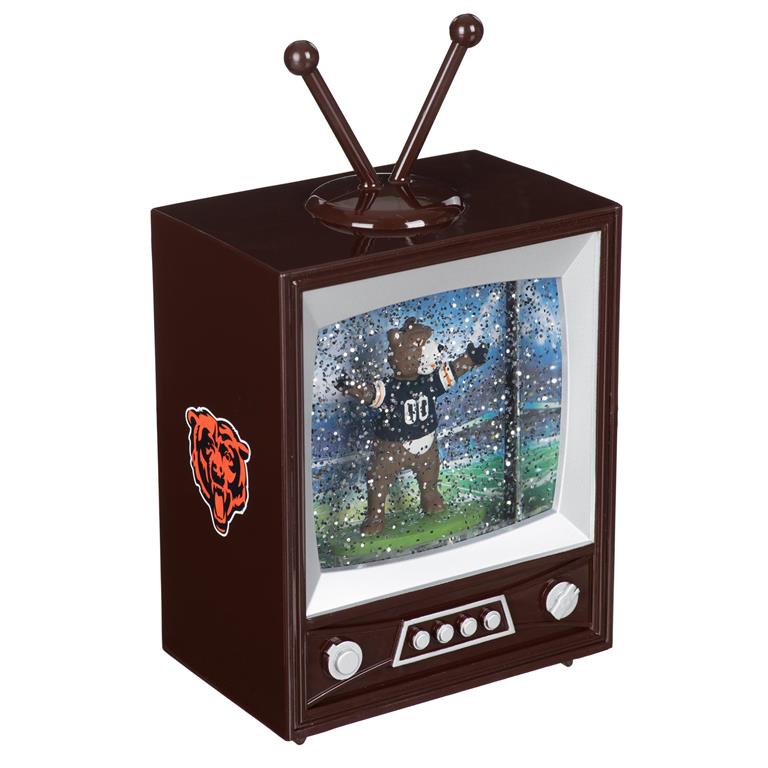 CHICAGO BEARS 8" VINTAGE TV WATER LANTERN WITH MASCOT