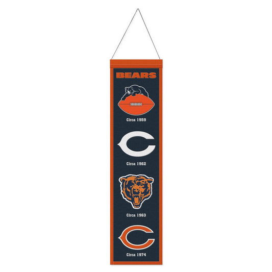 CHICAGO BEARS 8" X 32" EVOLUTION WOOL BANNER