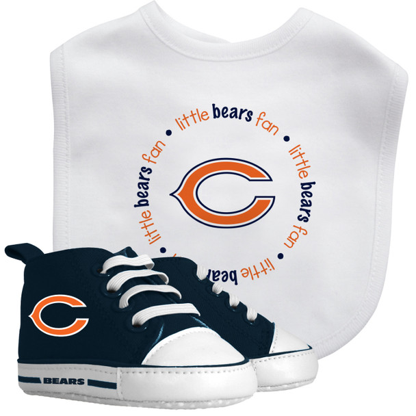 CHICAGO BEARS BABY 2PC BIB AND PRE-WALKERS GIFT SET