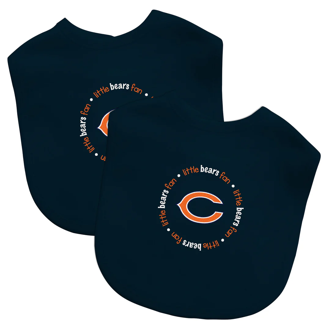 CHICAGO BEARS BABY BIBS - 2 PACK - NAVY