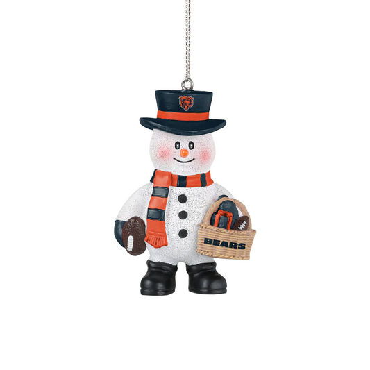 CHICAGO BEARS BASKET SNOWMAN ORNAMENT