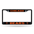 CHICAGO BEARS BLACK CHROME METAL LICENSE PLATE FRAME