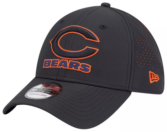 CHICAGO BEARS BLACK NIGHT 39THIRTY FLEX FIT HAT - BLACK