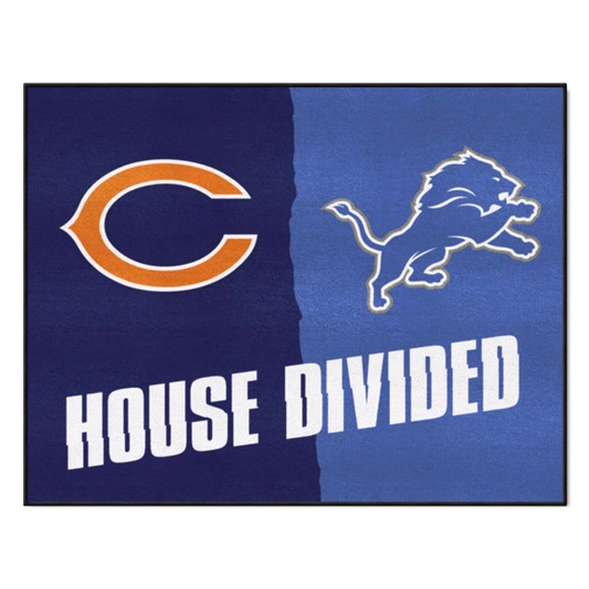 CHICAGO BEARS / DETROIT LIONS HOUSE DIVIDED 34" X 42.5" MAT