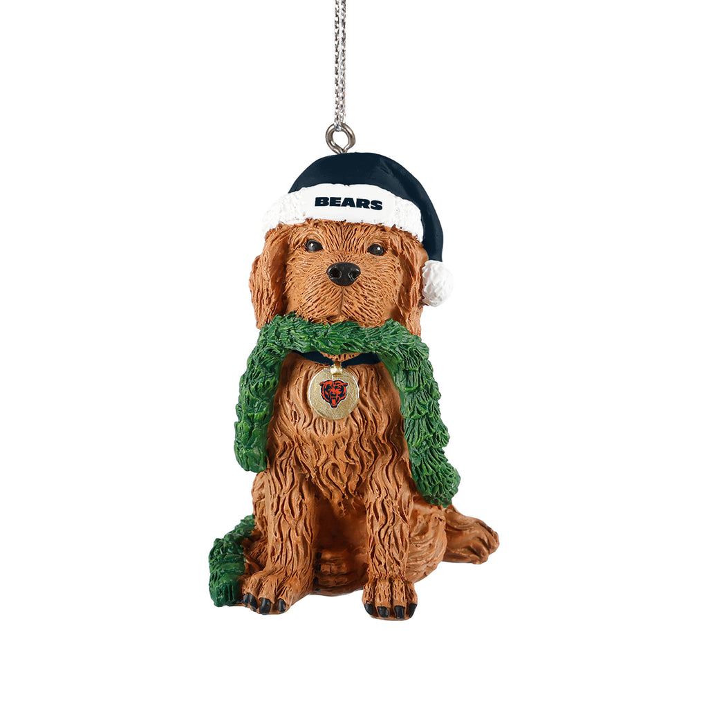 CHICAGO BEARS DOG WITH GARLAND ORNAMENT