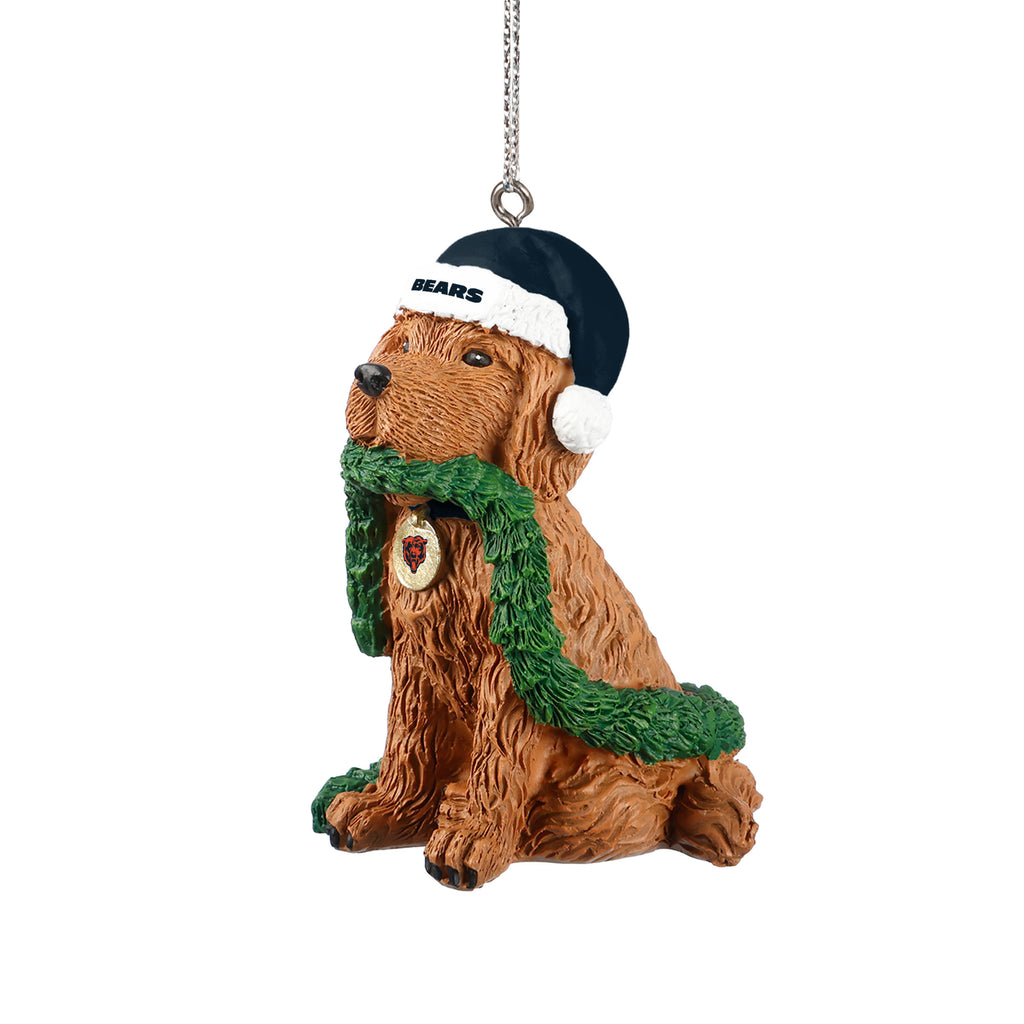 CHICAGO BEARS DOG WITH GARLAND ORNAMENT