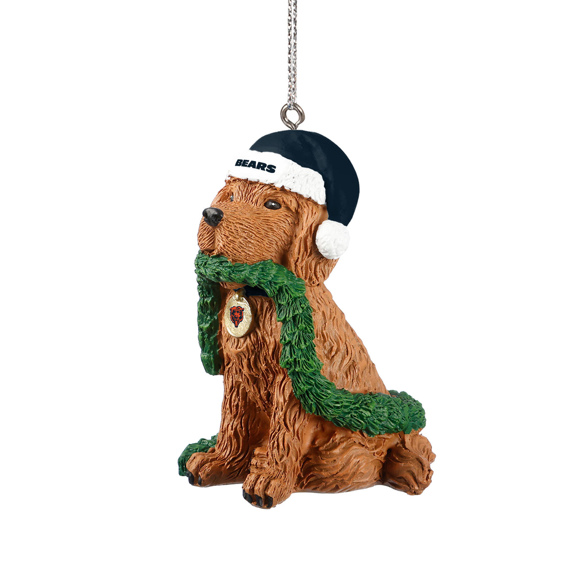 CHICAGO BEARS DOG WITH GARLAND ORNAMENT