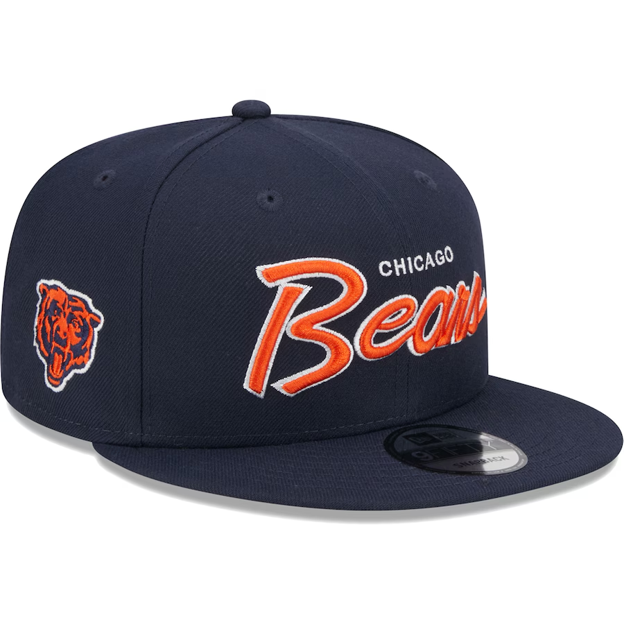 CHICAGO BEARS EVERGREEN SCRIPT 9FIFTY SNAPBACK HAT - NAVY