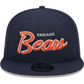 CHICAGO BEARS EVERGREEN SCRIPT 9FIFTY SNAPBACK HAT - NAVY