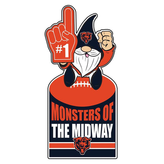 CHICAGO BEARS GNOME METAL 10" x 30" OUTDOOR SIGN