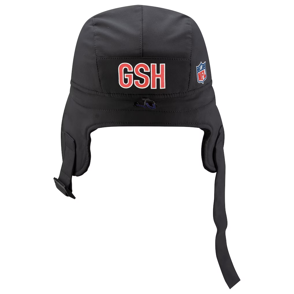 CHICAGO BEARS MEN'S 2025 NFL SIDELINE COLD WEATHER RUNNER DOG EAR ADJUSTABLE HAT - CHARCOAL