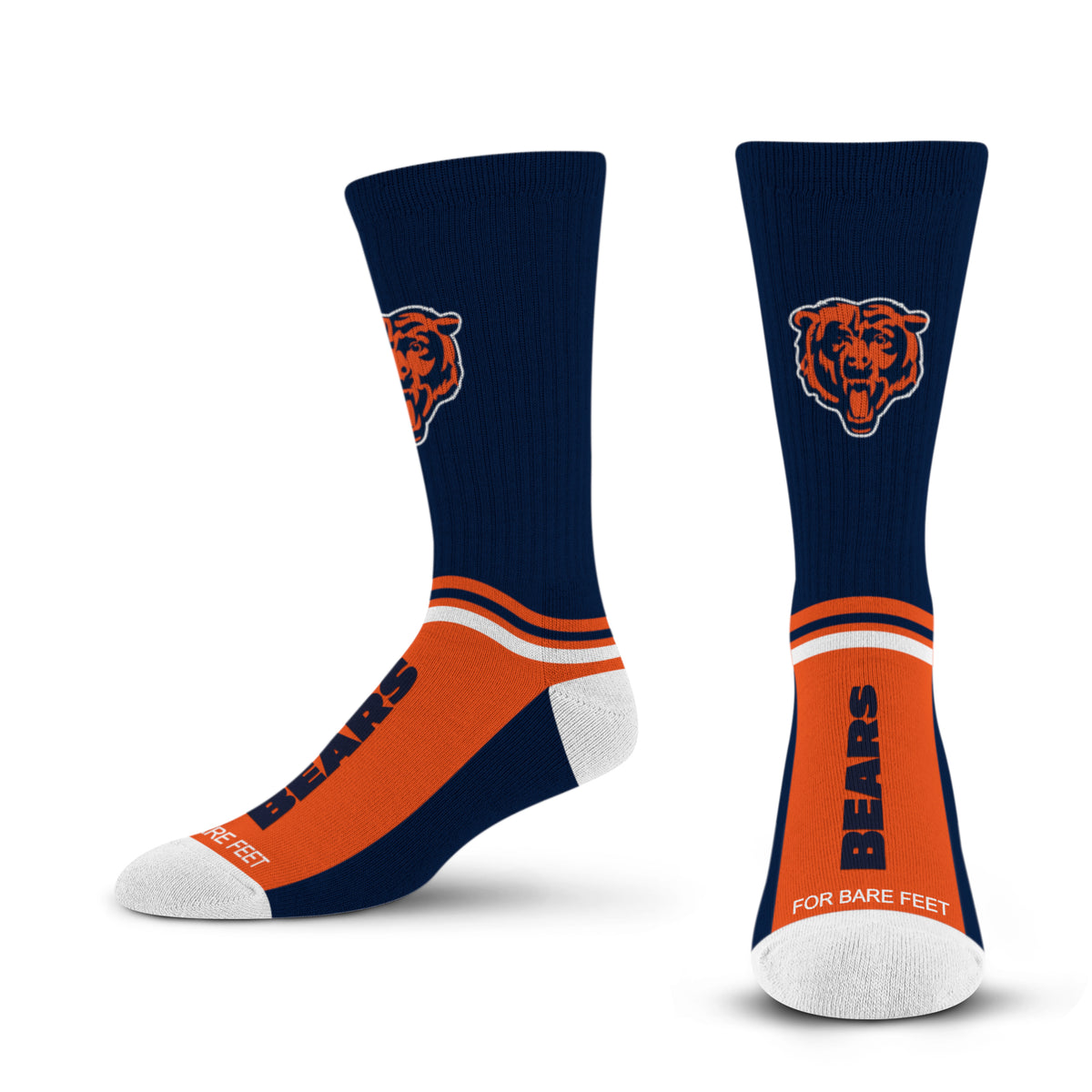 CHICAGO BEARS MEN'S FOR BARE FEET TEAM SLOPE SOCK - NAVY/ORANGE