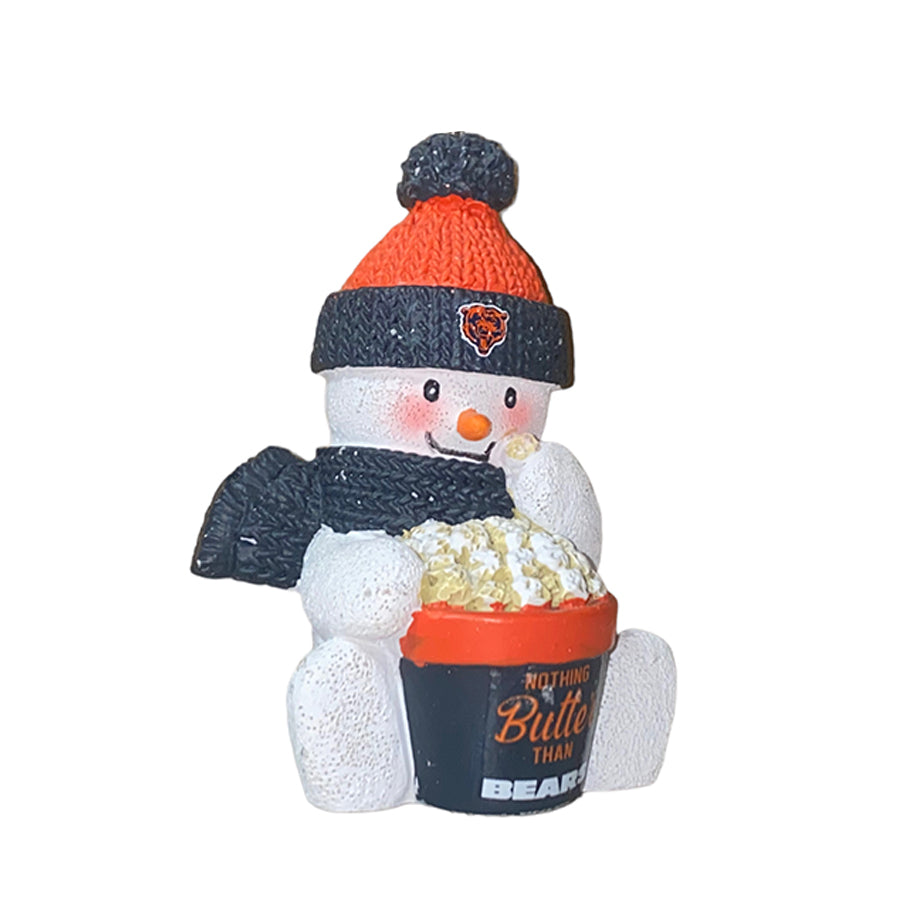 CHICAGO BEARS POPCORN SNOWMAN ORNAMENT