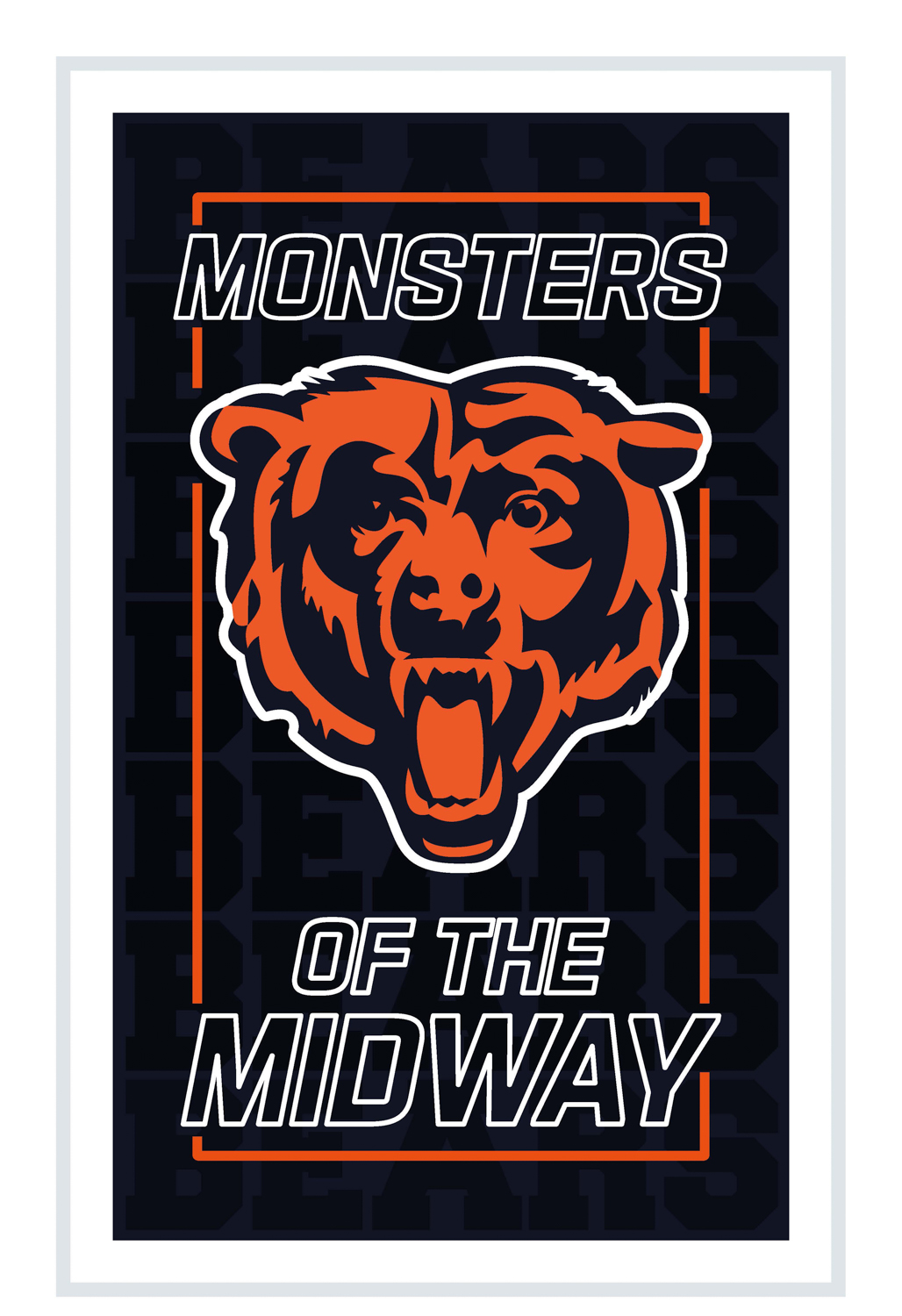 CHICAGO BEARS RECTANGLE NEOLITE LED WALL DECOR