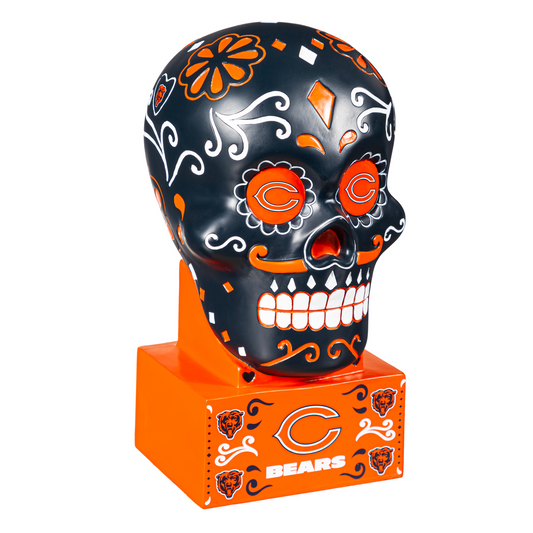 CHICAGO BEARS SUGAR SKULL HEAD - NAVY/ORANGE