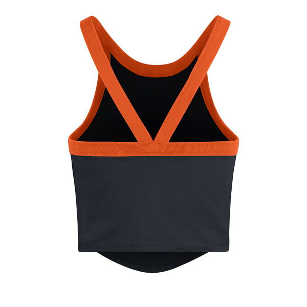 CHICAGO BEARS WOMEN'S '47 BRAND SHIMMER SHADOW TANK TOP - NAVY/ORANGE
