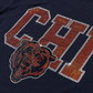 CHICAGO BEARS WOMEN'S FOCO RHINESTONE LOGO CROP TOP T-SHIRT - NAVY