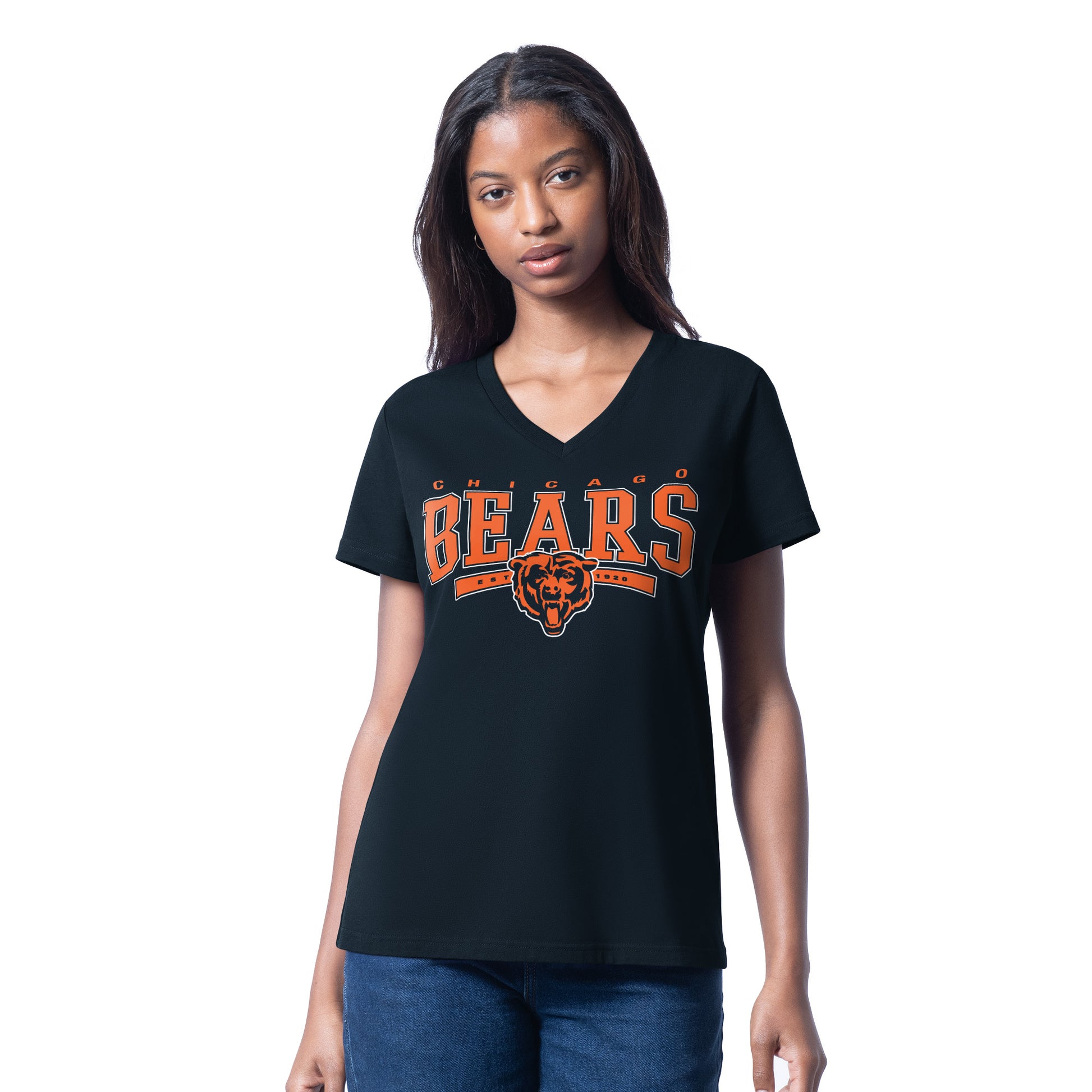 CHICAGO BEARS WOMEN'S G-III 4HER BY CARL BANKS CHEER DANCE II T-SHIRT - NAVY